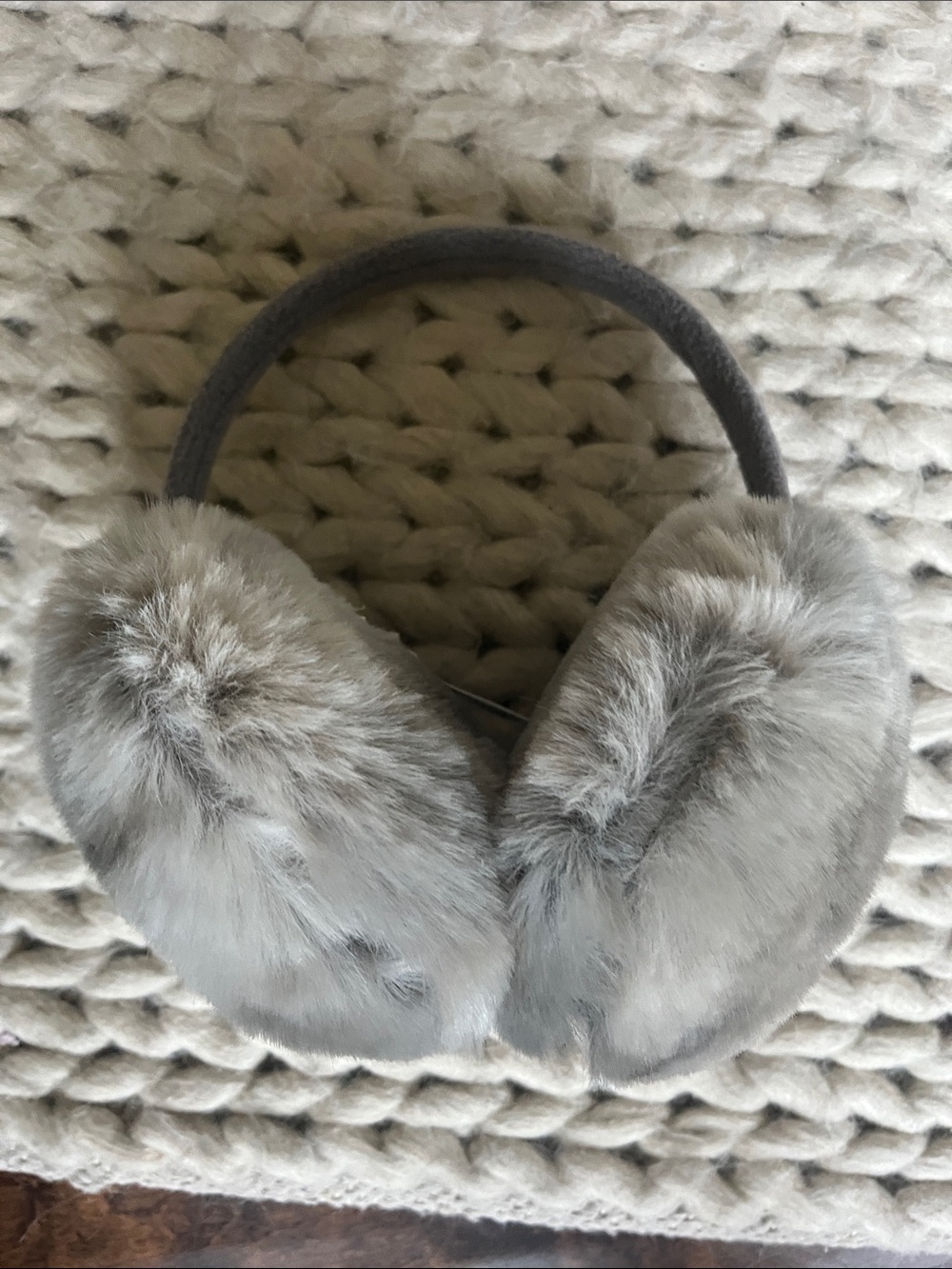 Plush Faux Fur Ear Muffs - Gray